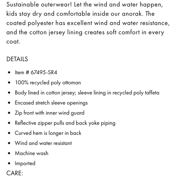 Wind at Your Back Hanna Anorak Jacket - Size 10 or 140 - Picture 4 of 4